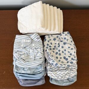 Blue Cloth Diapers Set